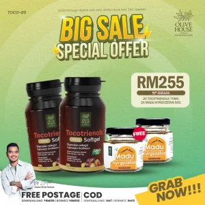 2x Tocotrienols Percuma 2x Madu Gunung Kyrgyzstan (50g)